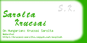 sarolta krucsai business card